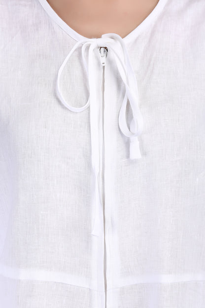 Paris White European linen Jumpsuit