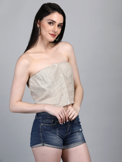 Louvre Linen Off Shoulder Shirt