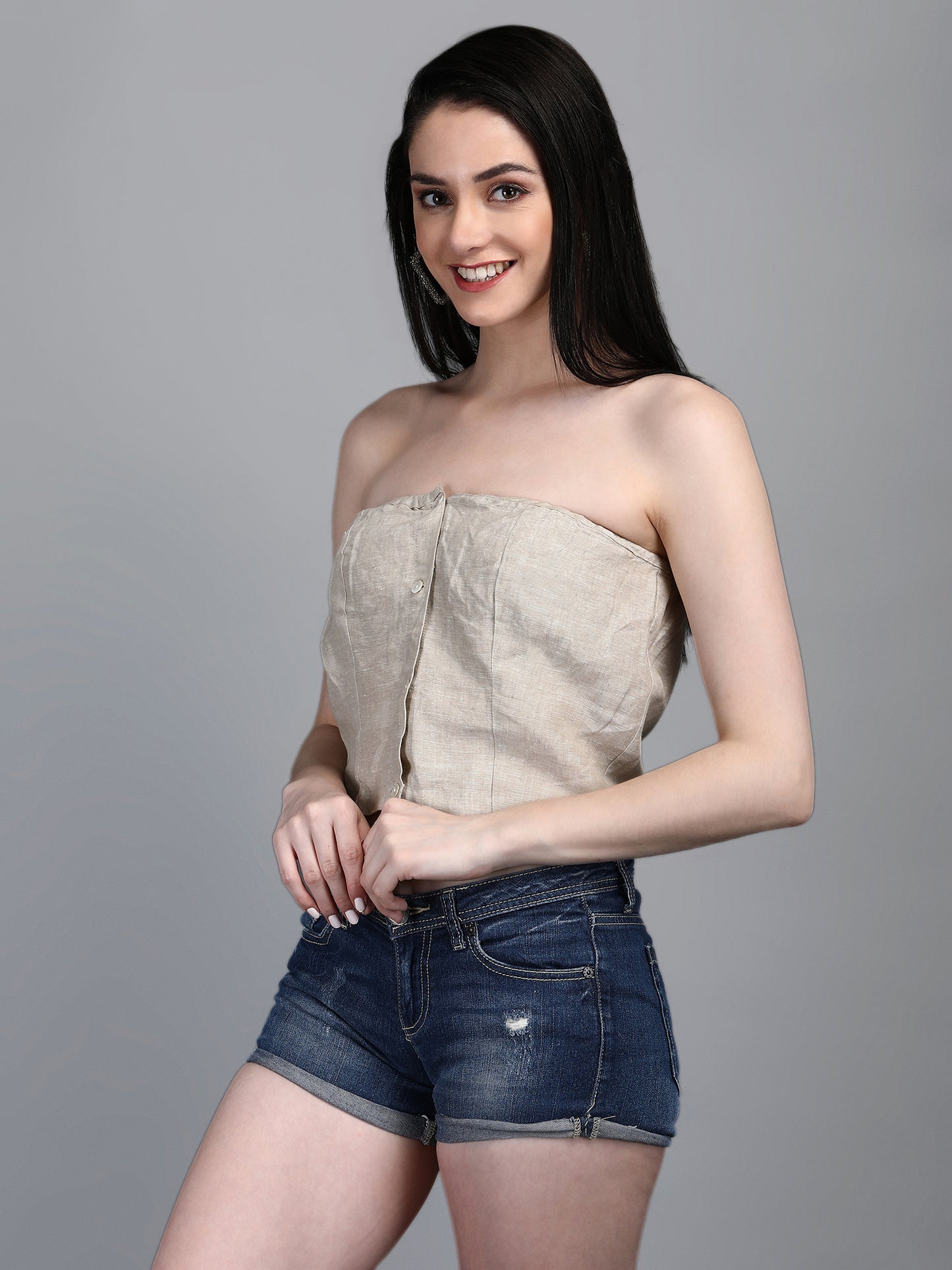 Louvre Linen Off Shoulder Shirt